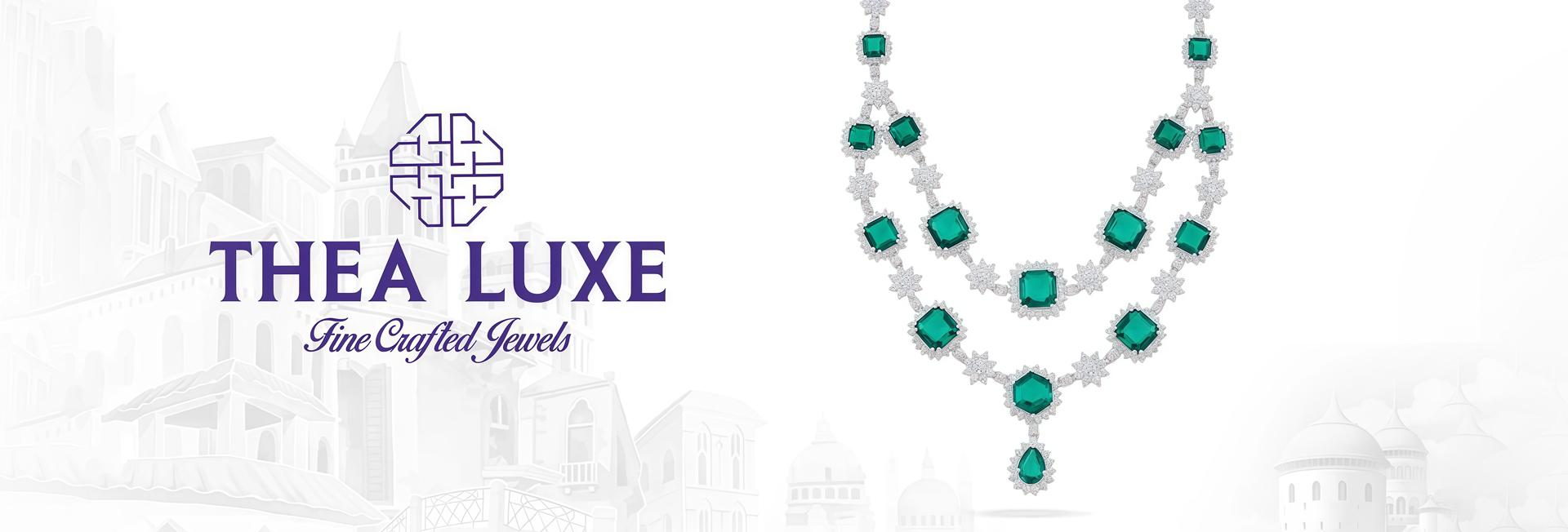 Thea Luxe emerald and diamond necklace